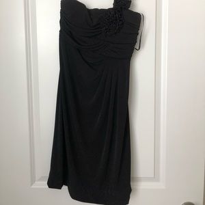 Black one shoulder cocktail dress